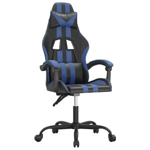vidaXL drejelig gamingstol kunstl&aelig;der sort og bl&aring;