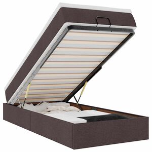 vidaXL osmannisk sengeramme med madras 90x200 cm stof m&oslash;rkebrun