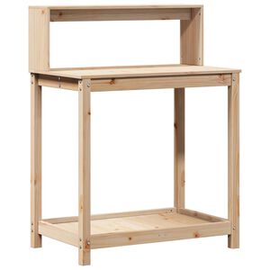 vidaXL plantebord med hylder 82,5x50x109,5 cm massivt fyrretr&aelig;