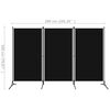 vidaXL 3-panels rumdeler 260 x 180 cm sort