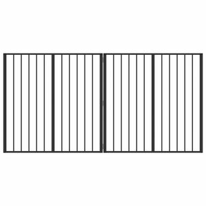 vidaXL Hunded&oslash;r 2 pcs Sort 100 x 100 cm Galvaniseret st&aring;l
