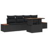 vidaXL Havesofa S&aelig;t 5 stk. Sort polyrattan