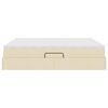 vidaXL Seng med opbevaring og madras Creme 200 x 200 cm Polyester