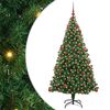 vidaXL Kunstigt juletr&aelig; med stativ Gr&oslash;n 180 cm PVC og St&aring;l og Plastik