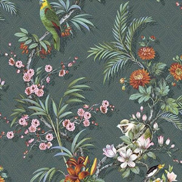 DUTCH WALLCOVERINGS tapet Tropical bl&aring;gr&oslash;n