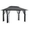 vidaXL pavillon med sidev&aelig;gge 400x300x270 cm st&aring;l antracitgr&aring;