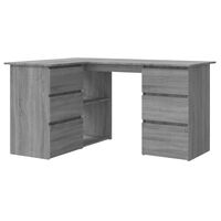 vidaXL skrivebord 145x100x76 cm konstrueret træ grå sonoma-eg