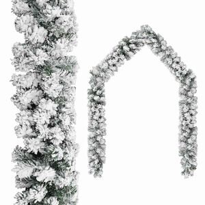 vidaXL juleguirlande med puddersne 5 m PVC gr&oslash;n