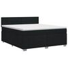 vidaXL Boxmadras med topmadras med hovedg&aelig;rde Sort 160 x 200 cm Stof