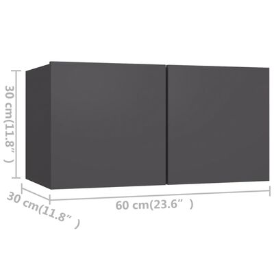 vidaXL tv-skabe 4 stk. 60x30x30 cm spånplade grå