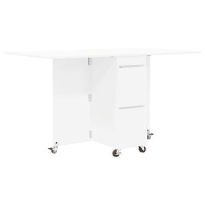vidaXL Spisebord 140 x 80 x 77 cm Konstrueret tr&aelig; Hvid Rektangul&aelig;r