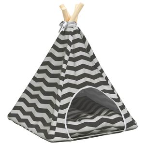 vidaXL K&aelig;ledyrstepee med pude Hvid og Gr&aring; 40 x 40 x 50 cm Polyester