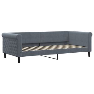 vidaXL daybed 90x200 cm velour m&oslash;rkegr&aring;