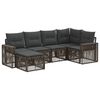 vidaXL Havesofa S&aelig;t 6 stk. Gr&aring; og M&oslash;rkegr&aring; polyrattan