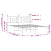 vidaXL sengeramme med sengegavl 180x200 cm metal hvid