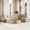 vidaXL Havesofa Sæt med pude 9 pcs Beige Poly rattan