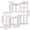 vidaXL m&oslash;bels&aelig;t til badev&aelig;relse 4 dele konstrueret tr&aelig; gr&aring; sonoma-eg