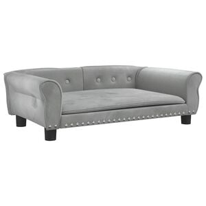 vidaXL hundeseng 95x55x30 cm velour lysegr&aring;