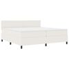 vidaXL Box spring seng Creme og hvid 200 x 200 cm Velourstof