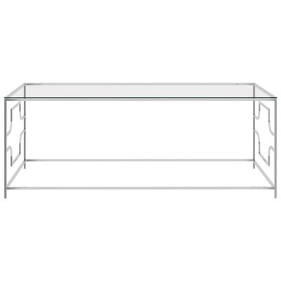 vidaXL sofabord 120x60x45 cm rustfrit stål og glas sølvfarvet