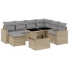 vidaXL sofas&aelig;t til haven 8 dele med hynder polyrattan beige