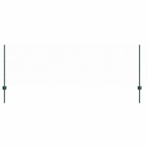 vidaXL Sekskantet hegn med stolpe 100 x 0,8 m PVC-belagt st&aring;l Gr&oslash;n