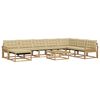 vidaXL Udend&oslash;rs sofagruppe 9 pcs Hvid og Beige Massivt Akacietr&aelig;