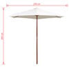 vidaXL parasol 270x270 cm træstang cremehvid