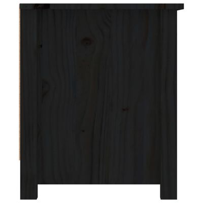 vidaXL skoreol 110x38x45,5 cm massivt fyrretræ sort