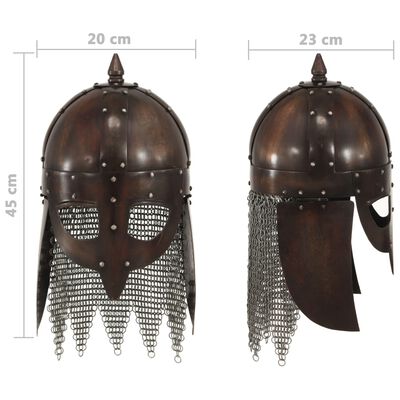 vidaXL vikingehjelm til rollespil antik stål kobberfarvet