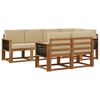 vidaXL Udend&oslash;rs sofagruppe med pude 7 pcs Naturlig og Beige Polyester