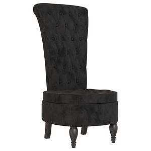 vidaXL stol med h&oslash;j ryg knapdesign velour sort