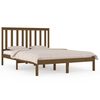 vidaXL sengeramme 200x200 cm massivt fyrretr&aelig; gyldenbrun