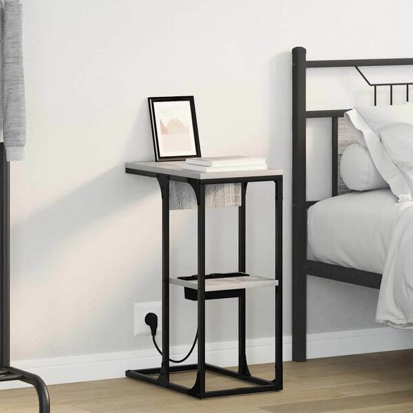 vidaXL Natskab Gr&aring; Sonoma 41,5 x 26 x 60,5 cm Konstrueret tr&aelig;