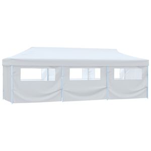 vidaXL foldbart pop op-festtelt med 8 sidev&aelig;gge 3 x 9 m hvid