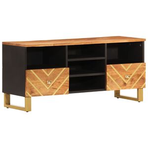 vidaXL tv-bord 100x33,5x46 cm massivt mangotr&aelig; brun og sort