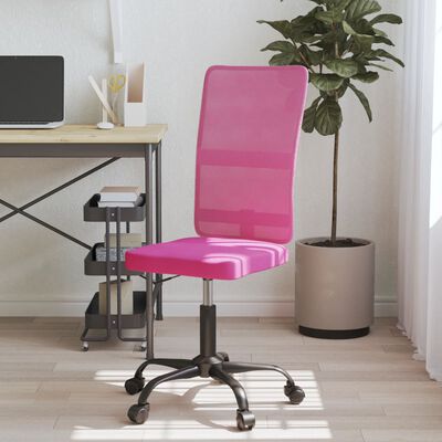 vidaXL kontorstol med justerbar højde meshstof pink