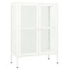 vidaXL sk&aelig;nk 75x35x105 cm st&aring;l og glas hvid