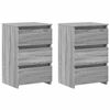 vidaXL sengeborde 2 stk. 40x35x62,5 cm konstrueret tr&aelig; gr&aring; sonoma-eg