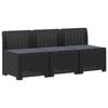 vidaXL 3-personers havensofa med puder i rattanlook 3-personers PP