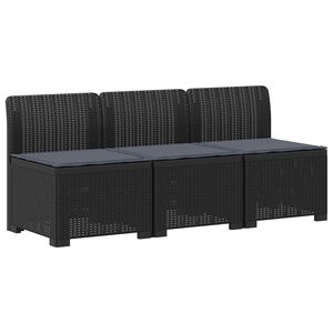 vidaXL 3-personers havensofa med puder i rattanlook 3-personers PP