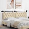 vidaXL H&aelig;ngende Hovedgavl V&aelig;gmonteret Creme 170 x 55 x 7 cm Stof