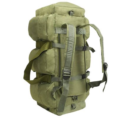 vidaXL duffelbag i 3-i-1 army-stil 90 l olivengrøn