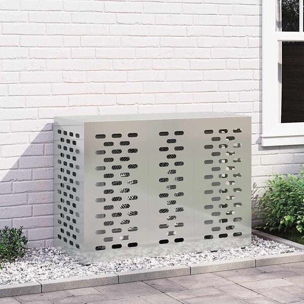 vidaXL Air Conditioner Cover S&oslash;lv 110 x 50 x 80 cm Galvaniseret st&aring;l
