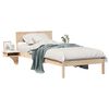 vidaXL Sengestel med hovedg&aelig;rde Brun 100 x 200 cm Massiv fyrretr&aelig;