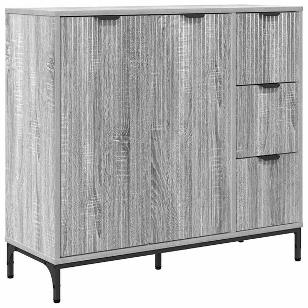 vidaXL Sideboard Gr&aring; Sonoma 89,5 x 33 x 82 cm Konstrueret tr&aelig;