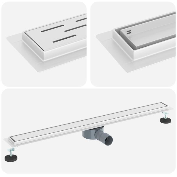 vidaXL Bruserafl&oslash;b 2-i-1 med 360&deg; Siphon S&oslash;lv 90 cm Rustfrit St&aring;l 304