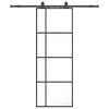 vidaXL skyded&oslash;r med hardwares&aelig;t 76x205 cm ESG glas sort