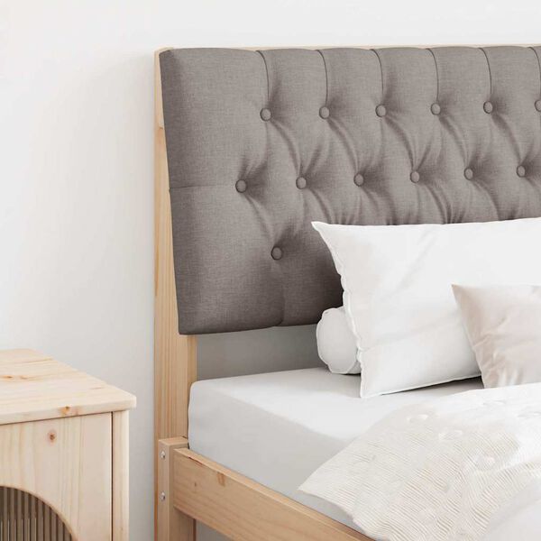 vidaXL Polstret sengegavl Gråbrun 100 cm Massiv fyrretræ