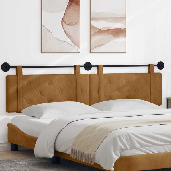 vidaXL H&aelig;ngende Hovedgavl V&aelig;gmonteret Brun 210 x 55 x 5 cm Fl&oslash;jl